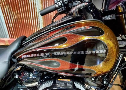 Custom Painted Motorcycle - Glitter Flames