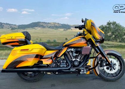 Yellow Custom Painted Motorcycle