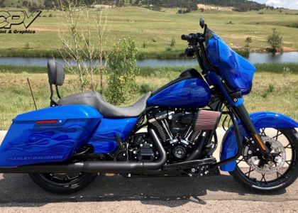 Blue Flame Custom Painted Motorcycle