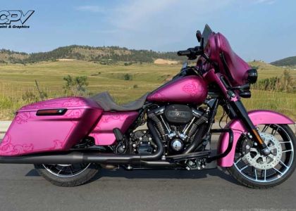 Pink Custom Painted Motorcycle