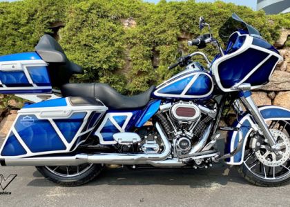 Blue Custom Painted Motorcycle
