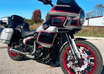 Custom Painted Motorcycle - Gray, with Black and Red